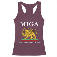Make Iran Great Again Patriotic MIGA Racerback Tank Top Lion and Sun Iranian Revolution Freedom Supporters