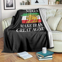 Make Iran Great Again Patriotic MIGA Throw Blanket Lion and Sun Flag Iranian Revolution