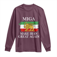 Make Iran Great Again Patriotic MIGA Long Sleeve Shirt Lion and Sun Flag Iranian Revolution