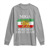 Make Iran Great Again Patriotic MIGA Long Sleeve Shirt Lion and Sun Flag Iranian Revolution