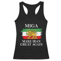 Make Iran Great Again Patriotic MIGA Racerback Tank Top Lion and Sun Flag Iranian Revolution