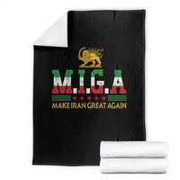 Make Iran Great Again Patriotic MIGA Throw Blanket Lion and Sun Persian Flag Freedom Iranian Revolution