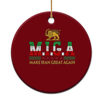 Make Iran Great Again Patriotic MIGA Ceramic Ornament Lion and Sun Persian Flag Freedom Iranian Revolution