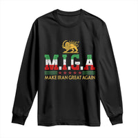 Make Iran Great Again Patriotic MIGA Long Sleeve Shirt Lion and Sun Persian Flag Freedom Iranian Revolution