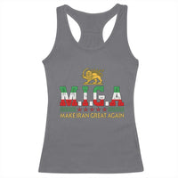 Make Iran Great Again Patriotic MIGA Racerback Tank Top Lion and Sun Persian Flag Freedom Iranian Revolution