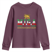 Make Iran Great Again Patriotic MIGA Youth Sweatshirt Lion and Sun Persian Flag Freedom Iranian Revolution