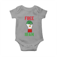 Free Iran Raised Fist Baby Onesie Persian Flag Lion and Sun Emblem Iranian Revolution