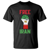 Free Iran Raised Fist T Shirt Persian Flag Lion and Sun Emblem Iranian Revolution