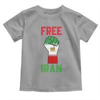 Free Iran Raised Fist Toddler T Shirt Persian Flag Lion and Sun Emblem Iranian Revolution