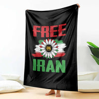 Free Iran Sunflower Throw Blanket Persian Flag Lion and Su Iranian Revolution Freedom Supporters