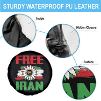 Free Iran Sunflower Spare Tire Cover Persian Flag Lion and Su Iranian Revolution Freedom Supporters