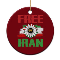 Free Iran Sunflower Ceramic Ornament Persian Flag Lion and Su Iranian Revolution Freedom Supporters
