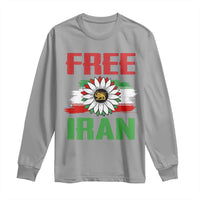 Free Iran Sunflower Long Sleeve Shirt Persian Flag Lion and Su Iranian Revolution Freedom Supporters