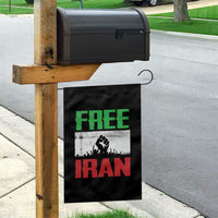 Free Iran Freedom Protest Garden Flag Iranian Flag Raised Fist and Crowd Revolution
