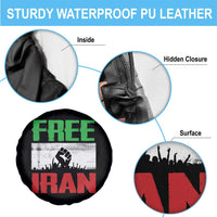 Free Iran Freedom Protest Spare Tire Cover Iranian Flag Raised Fist and Crowd Revolution