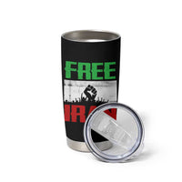 Free Iran Freedom Protest Tumbler Cup Iranian Flag Raised Fist and Crowd Revolution