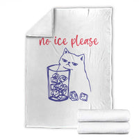 No Ice Please Funny Cat Meme Throw Blanket Subtle Against Ice Protest Political Resistance