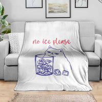 No Ice Please Funny Cat Meme Throw Blanket Subtle Against Ice Protest Political Resistance
