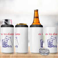 No Ice Please Funny Cat Meme 4 in 1 Can Cooler Tumbler Subtle Against Ice Protest Political Resistance