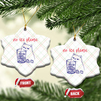 No Ice Please Funny Cat Meme Ceramic Ornament Subtle Against Ice Protest Political Resistance