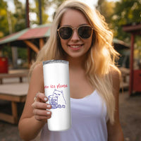 No Ice Please Funny Cat Meme Skinny Tumbler Subtle Against Ice Protest Political Resistance