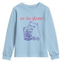No Ice Please Funny Cat Meme Youth Sweatshirt Subtle Against Ice Protest Political Resistance