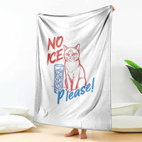 No Ice Please Angry Cat Graphic Throw Blanket Subtle Against Ice Protest Political Resistance