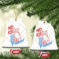 No Ice Please Angry Cat Graphic Ceramic Ornament Subtle Against Ice Protest Political Resistance