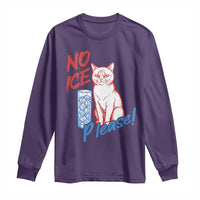 No Ice Please Angry Cat Graphic Long Sleeve Shirt Subtle Against Ice Protest Political Resistance
