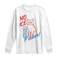 No Ice Please Angry Cat Graphic Long Sleeve Shirt Subtle Against Ice Protest Political Resistance