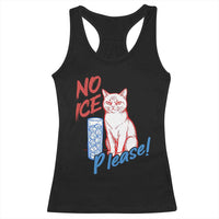 No Ice Please Angry Cat Graphic Racerback Tank Top Subtle Against Ice Protest Political Resistance