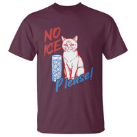 No Ice Please Angry Cat Graphic T Shirt Subtle Against Ice Protest Political Resistance