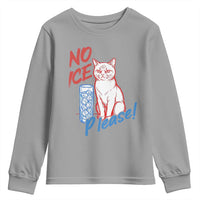 No Ice Please Angry Cat Graphic Youth Sweatshirt Subtle Against Ice Protest Political Resistance