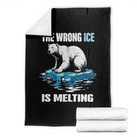The Wrong Ice is Melting Polar Bear Throw Blanket Against Ice Environmental Activist Protest