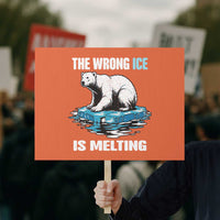 The Wrong Ice is Melting Polar Bear Protest Sign Against Ice Environmental Activist Protest