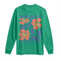 Retro Floral Protest Abolish Ice Long Sleeve Shirt No Human is Illegal Peaceful Pro-Immigrant