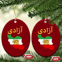Freedom Iran Sun and Lion Flag Ceramic Ornament Free Iranian Revolution 2026