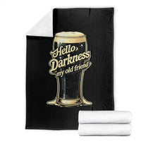 Hello Darkness My Old Friend Funny Stout Beer Throw Blanket Vintage Craft Brew Lovers
