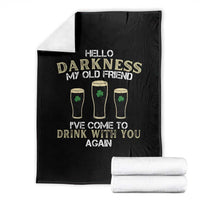 Hello Darkness My Old Friend Funny Irish Stout Beer Throw Blanket St. Patrick’s Day Drinking Humor Craft Brew Lovers