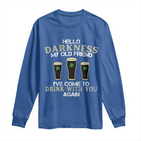Hello Darkness My Old Friend Funny Irish Stout Beer Long Sleeve Shirt St. Patrick’s Day Drinking Humor Craft Brew Lovers