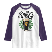 Split the G Funny Irish Drinking Raglan Shirt St. Patrick’s Day Stout Beer Lovers Pub Crawls