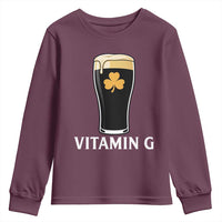 Vitamin G Funny Irish Stout Beer Youth Sweatshirt St. Patrick’s Day Drinking Humor