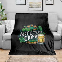 End the Day with McCockin Cider Throw Blanket Funny Irish Drinking Apple Cider St Patricks Day Adult Humor