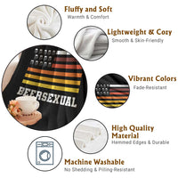 Beersexual Funny Beer Lover Graphic Throw Blanket Vintage American Flag Parody