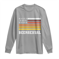 Beersexual Funny Beer Lover Graphic Long Sleeve Shirt Vintage American Flag Parody