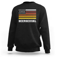 Beersexual Funny Beer Lover Graphic Sweatshirt Vintage American Flag Parody