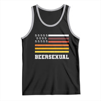 Beersexual Funny Beer Lover Graphic Tank Top Vintage American Flag Parody