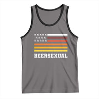 Beersexual Funny Beer Lover Graphic Tank Top Vintage American Flag Parody