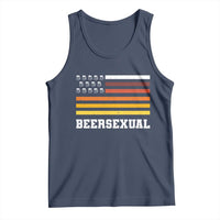 Beersexual Funny Beer Lover Graphic Tank Top Vintage American Flag Parody