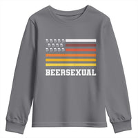 Beersexual Funny Beer Lover Graphic Youth Sweatshirt Vintage American Flag Parody